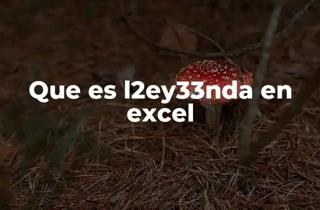 Que es L2ey33nda en Excel