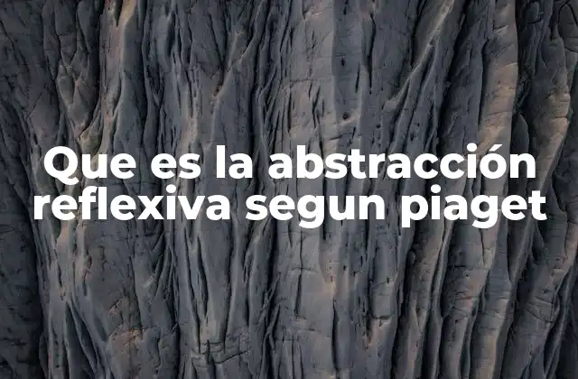 Que es la Abstracción Reflexiva Segun Piaget