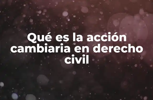 Qué es la Acción Cambiaria en Derecho Civil