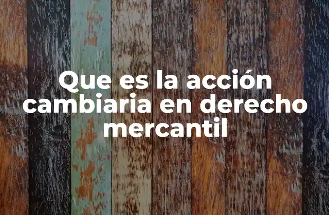 Que es la Acción Cambiaria en Derecho Mercantil