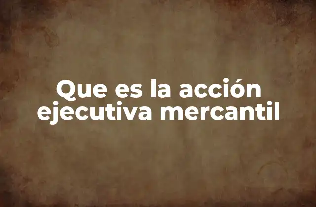 Que es la Acción Ejecutiva Mercantil