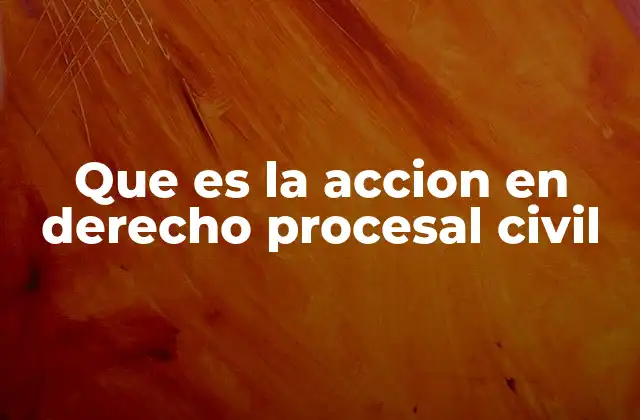 Que es la Accion en Derecho Procesal Civil