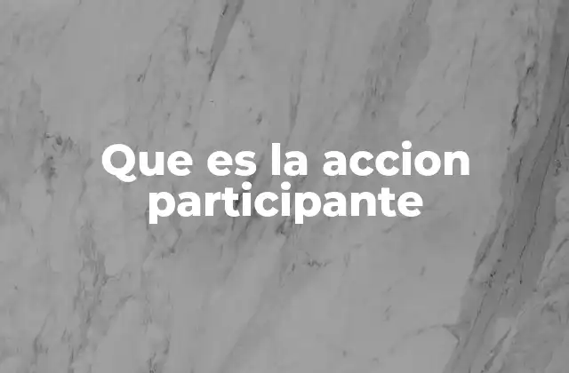 Que es la Accion Participante