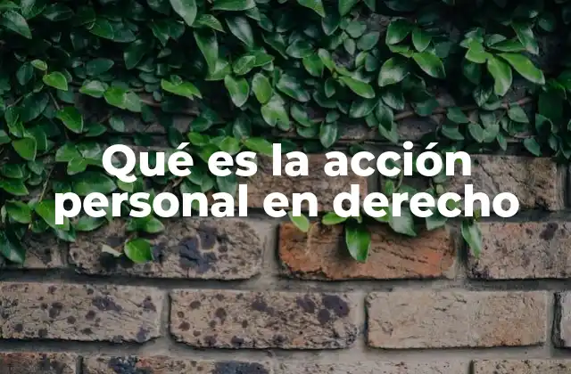 Qué es la Acción Personal en Derecho