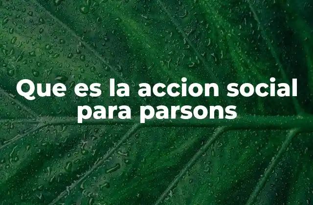 La acción social como base del sistema social