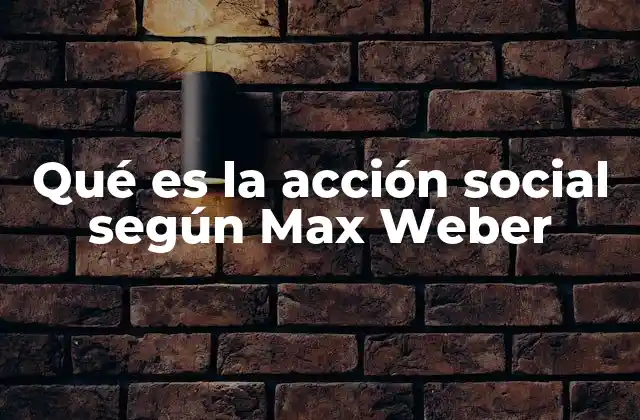 Qué es la Acción Social según Max Weber