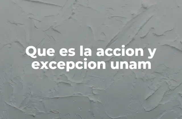 Que es la Accion y Excepcion Unam