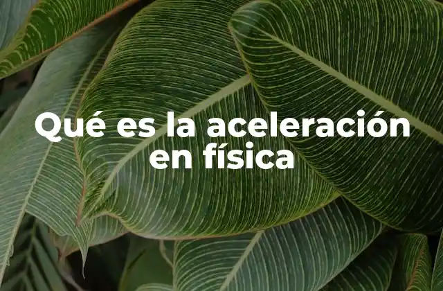 Qué es la Aceleración en Física