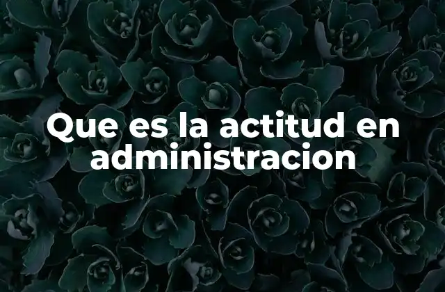 Que es la Actitud en Administracion 2 La importancia de la mentalidad en la toma de decisiones