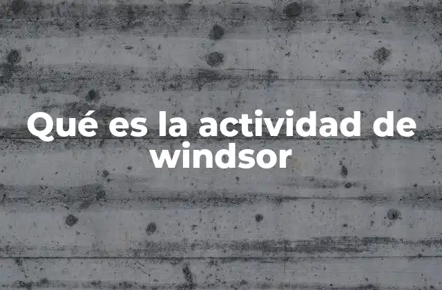 Qué es la Actividad de Windsor