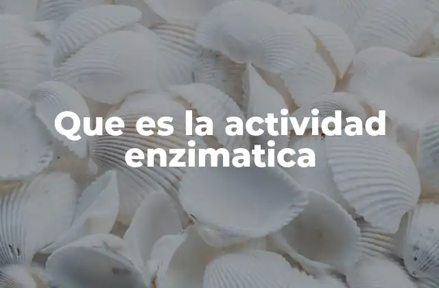 Que es la Actividad Enzimatica