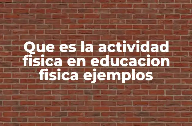 Que es la Actividad Fisica en Educacion Fisica Ejemplos