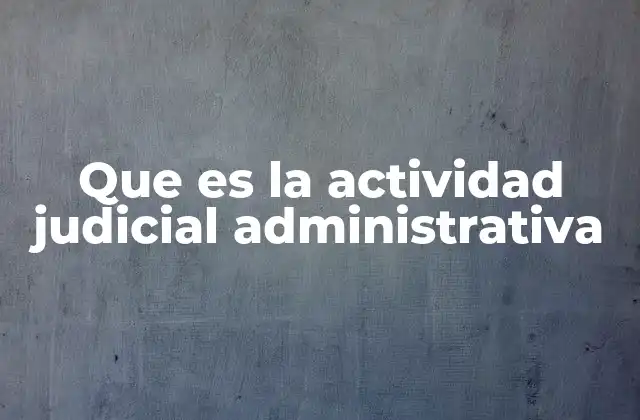 Que es la Actividad Judicial Administrativa