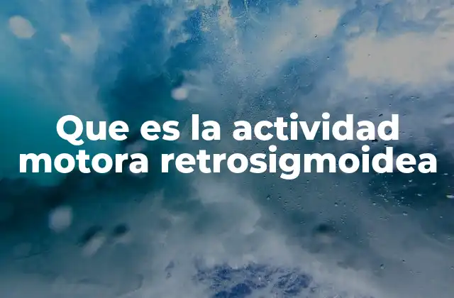 Que es la Actividad Motora Retrosigmoidea