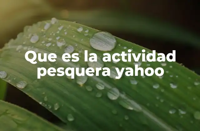 Que es la Actividad Pesquera Yahoo