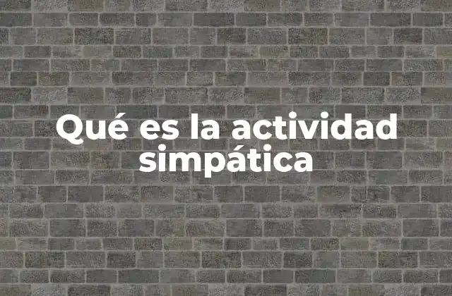 Qué es la Actividad Simpática