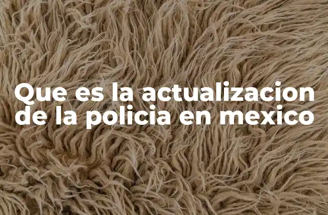 Que es la Actualizacion de la Policia en Mexico