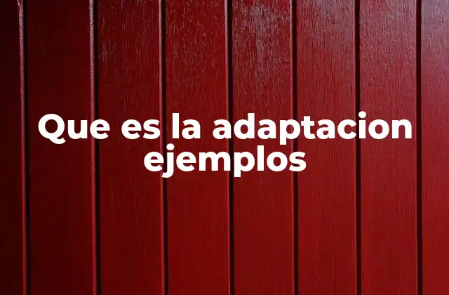 Que es la Adaptacion Ejemplos