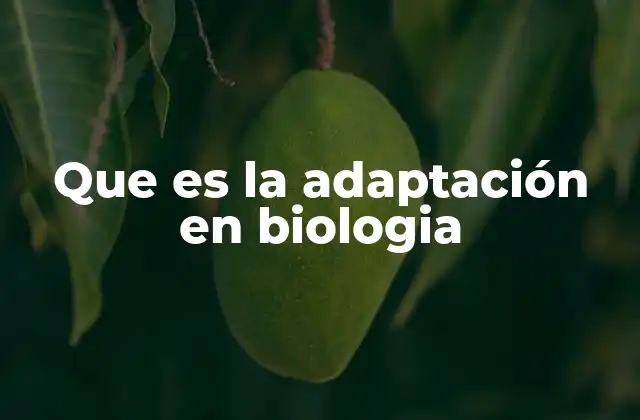 Que es la Adaptación en Biologia