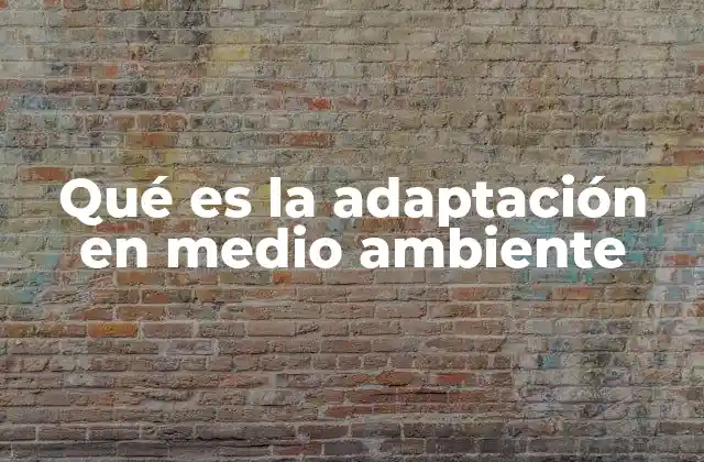 Qué es la Adaptación en Medio Ambiente
