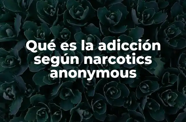 Qué es la Adicción según Narcotics Anonymous