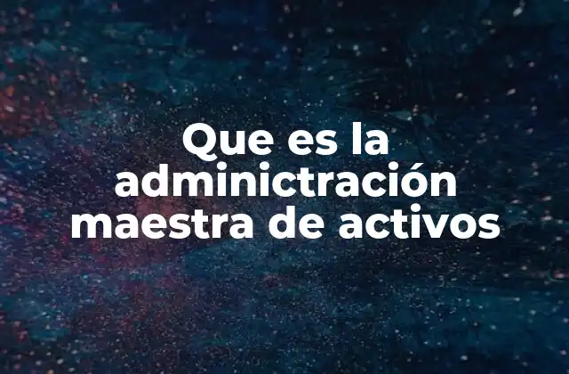 Que es la Adminictración Maestra de Activos