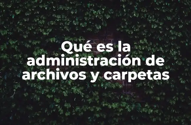 Qué es la Administración de Archivos y Carpetas