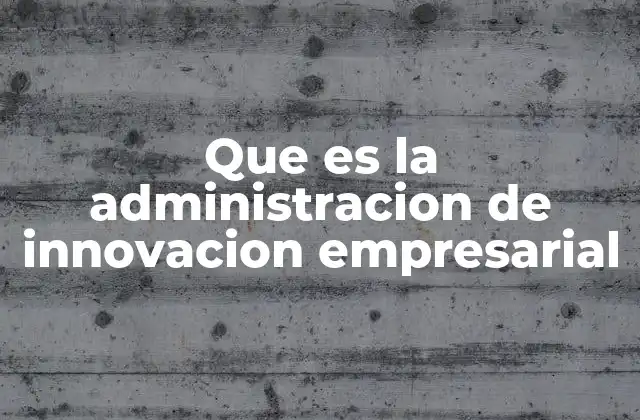Que es la Administracion de Innovacion Empresarial