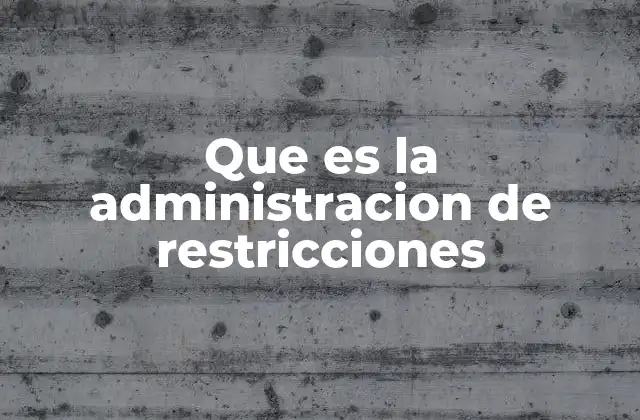 Que es la Administracion de Restricciones