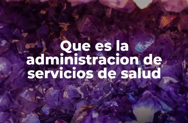 Que es la Administracion de Servicios de Salud