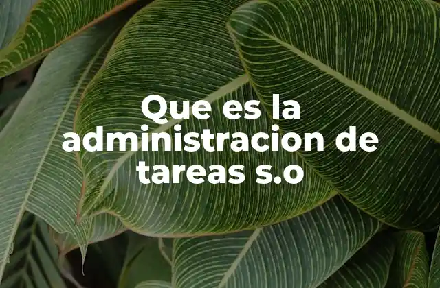 Que es la Administracion de Tareas S.o