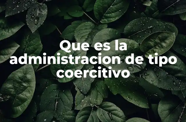 Que es la Administracion de Tipo Coercitivo