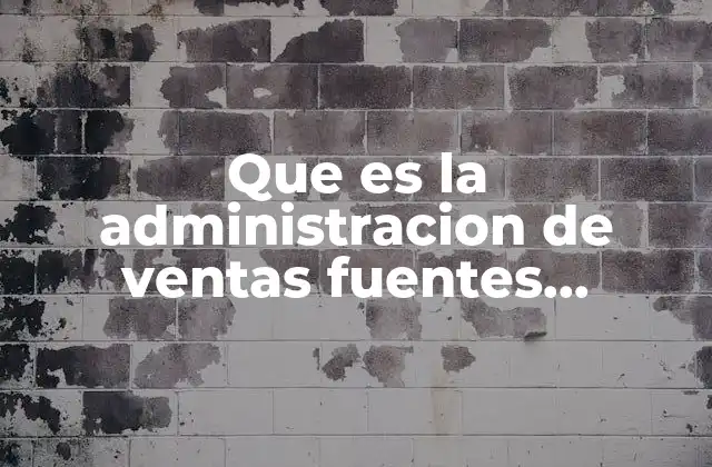 Que es la Administracion de Ventas Fuentes Externas