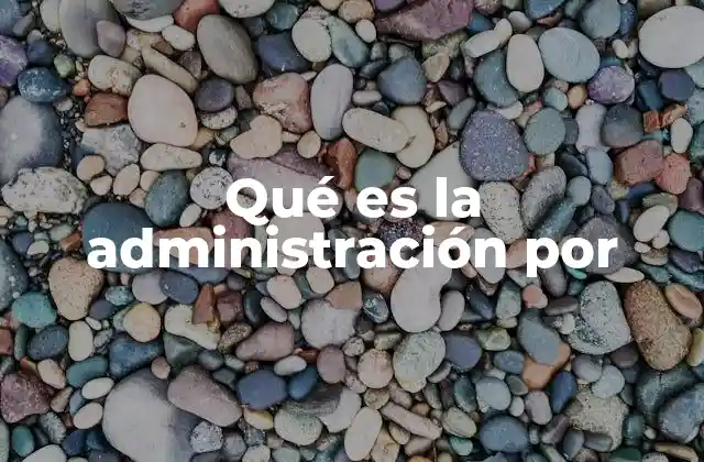Qué es la Administración por