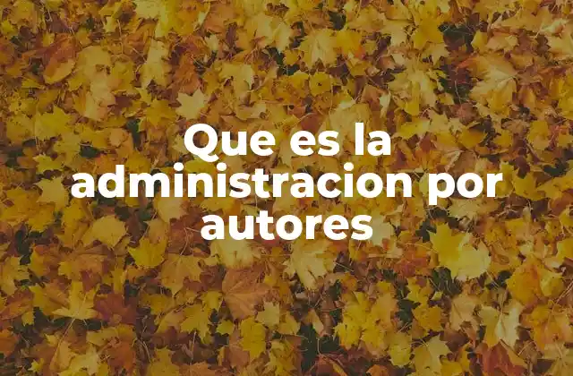 Que es la Administracion por Autores