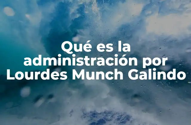 Qué es la Administración por Lourdes Munch Galindo