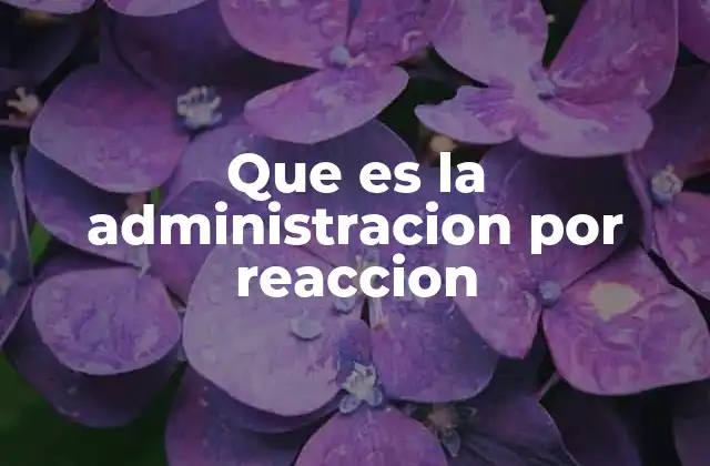 Que es la Administracion por Reaccion