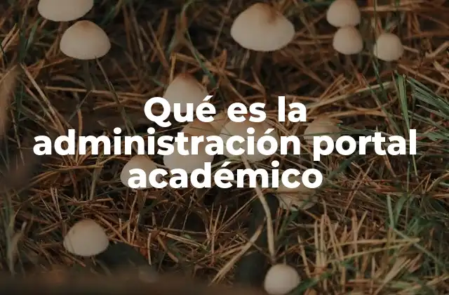Qué es la Administración Portal Académico