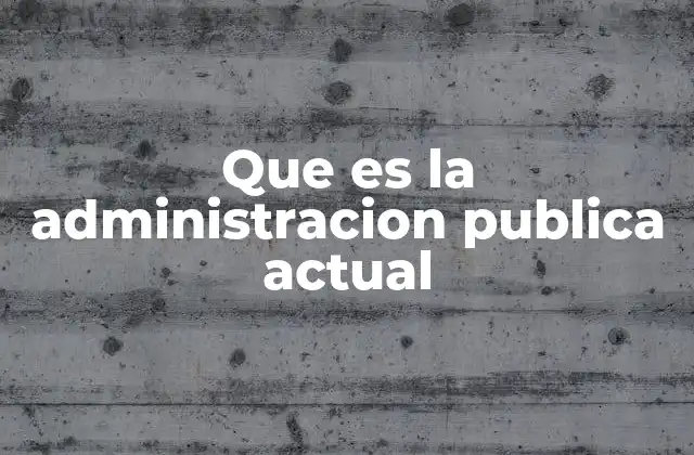 Que es la Administracion Publica Actual