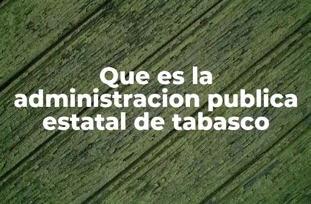 Que es la Administracion Publica Estatal de Tabasco