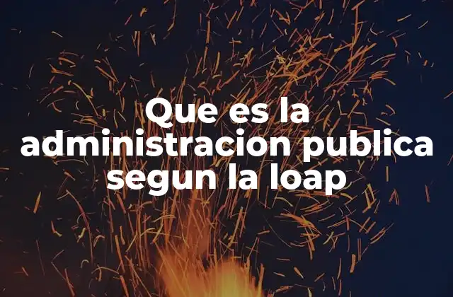 Que es la Administracion Publica Segun la Loap