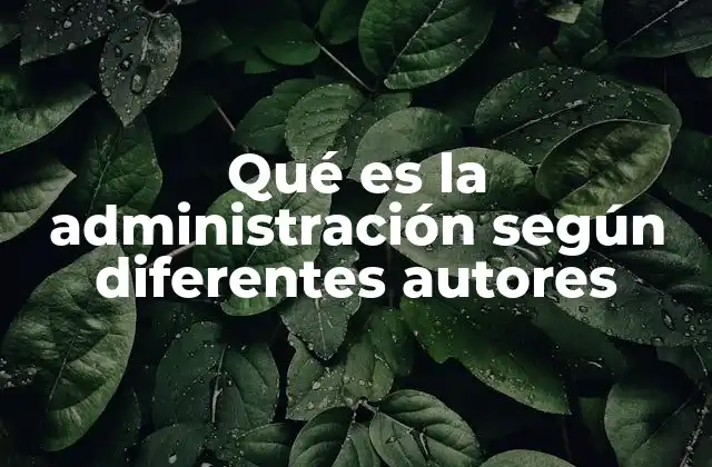 Qué es la Administración según Diferentes Autores