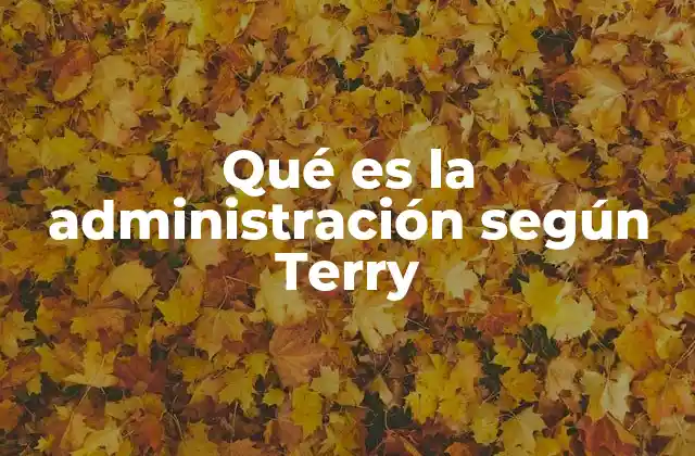 Qué es la Administración según Terry