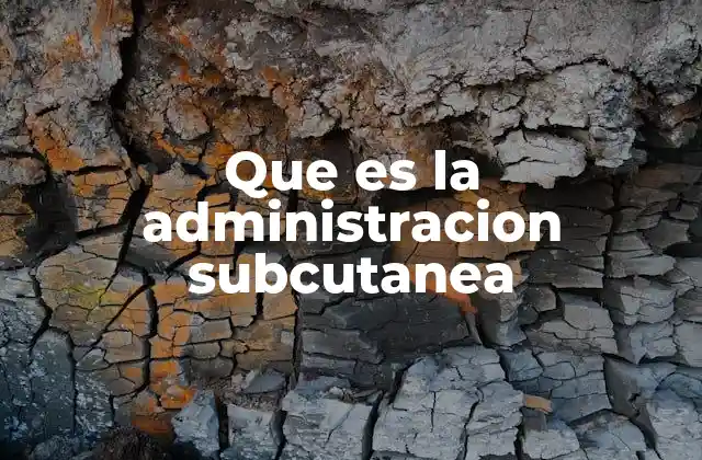 Que es la Administracion Subcutanea