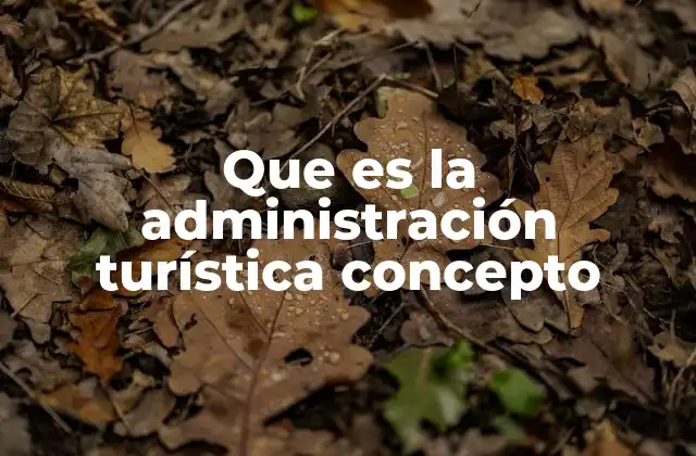 Que es la Administración Turística Concepto