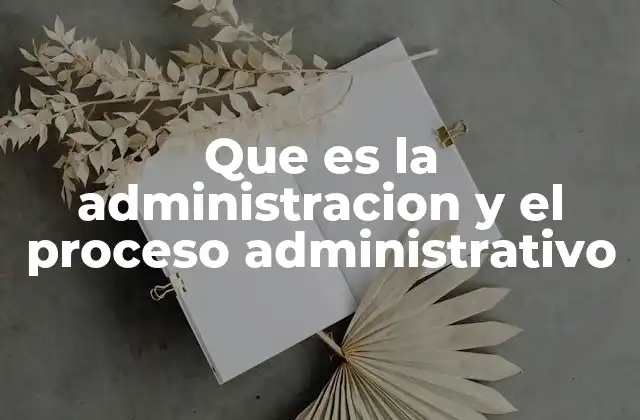 Que es la Administracion y el Proceso Administrativo
