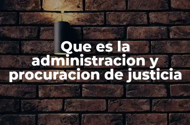 Que es la Administracion y Procuracion de Justicia