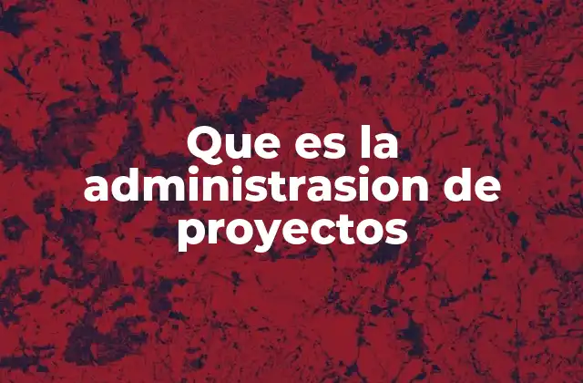 Que es la Administrasion de Proyectos