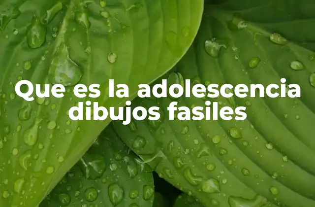 Que es la Adolescencia Dibujos Fasiles