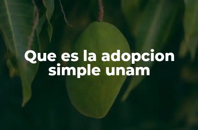Que es la Adopcion Simple Unam